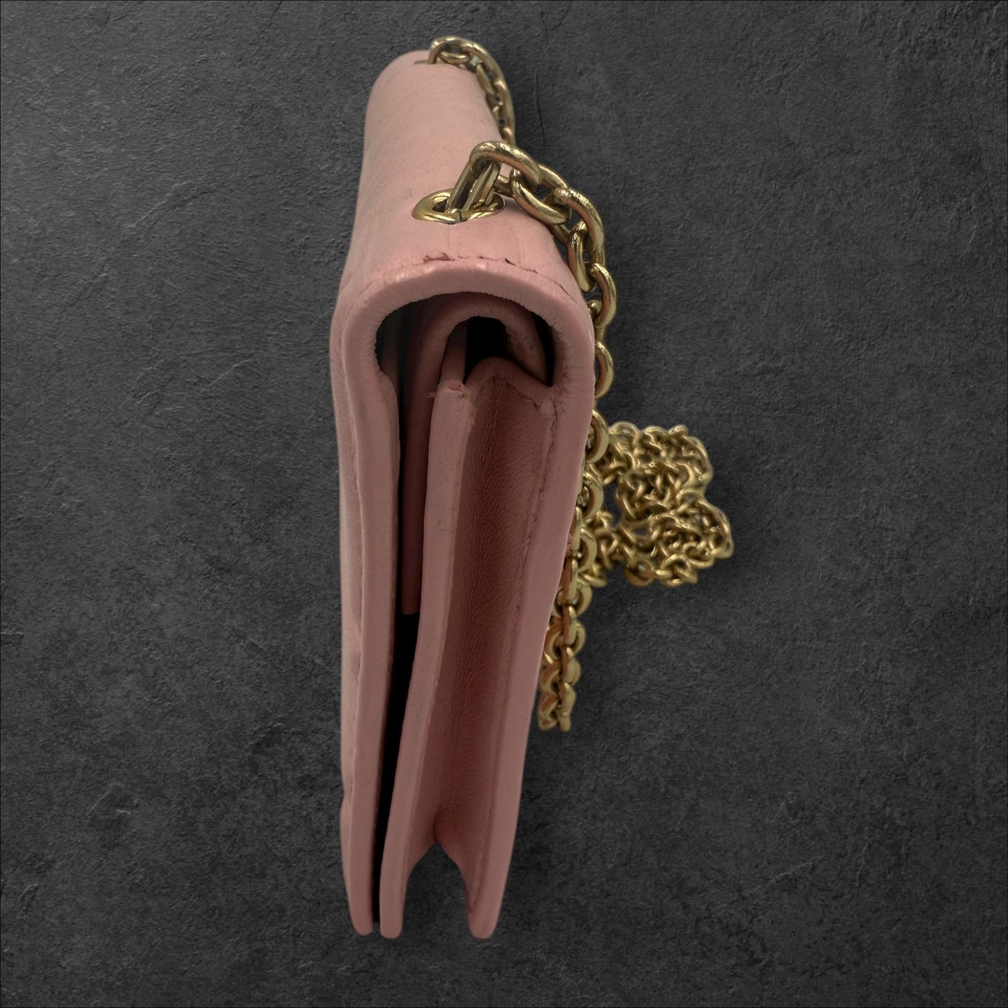 269. Fendi Pink Leather Wallet on Chain Shoulder Bag