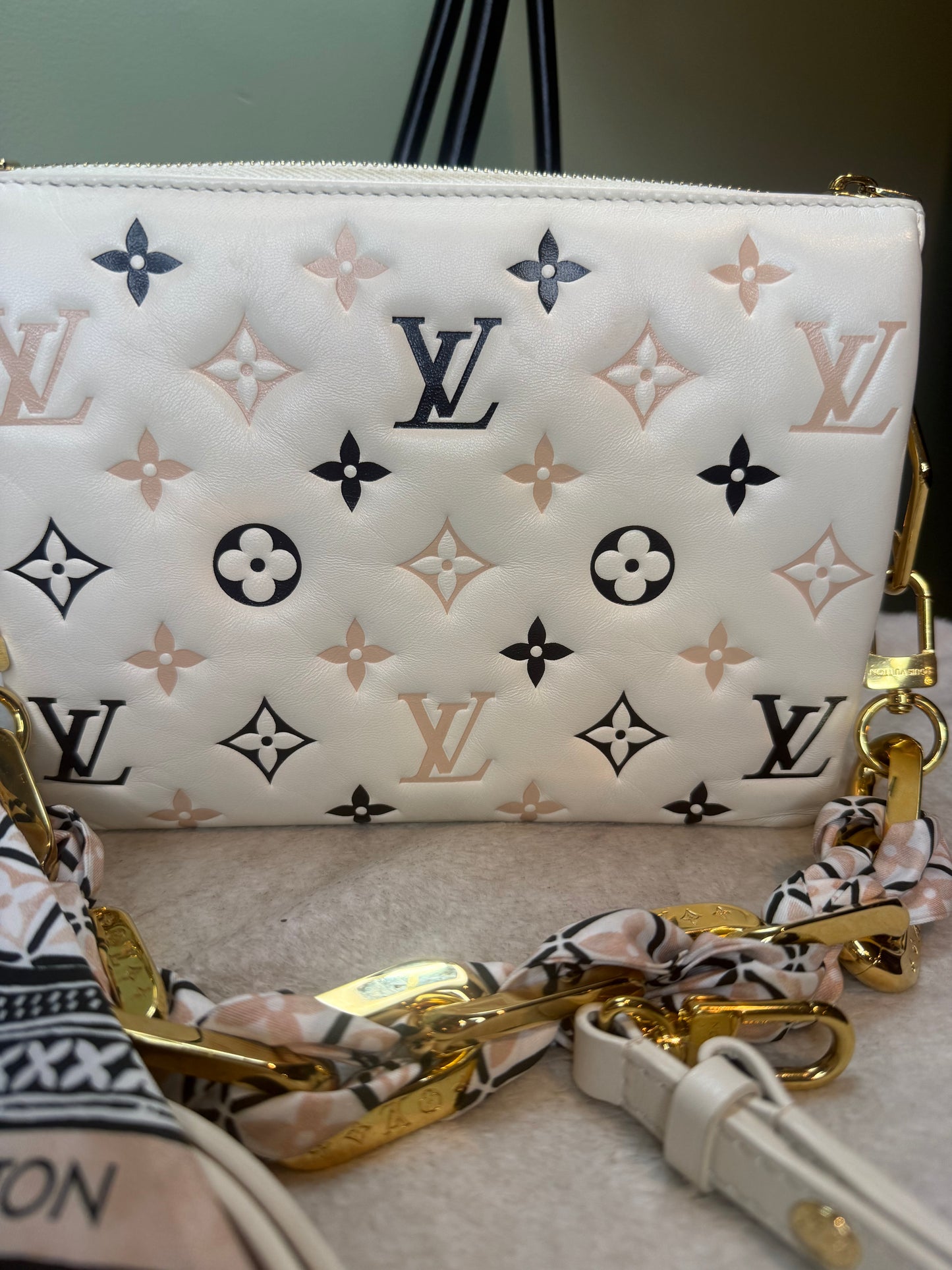 1333. Louis Vuitton Monogram Tricolor By The Pool Coussin PM