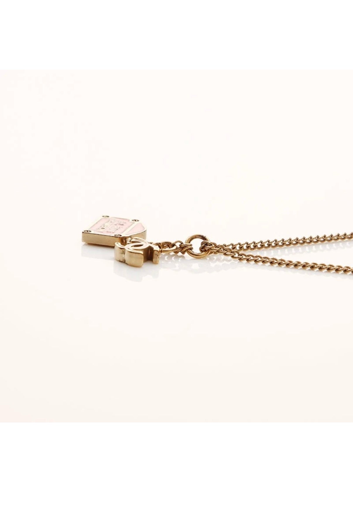 Chanel Coco Mark Cambon Necklace Gold and Pink