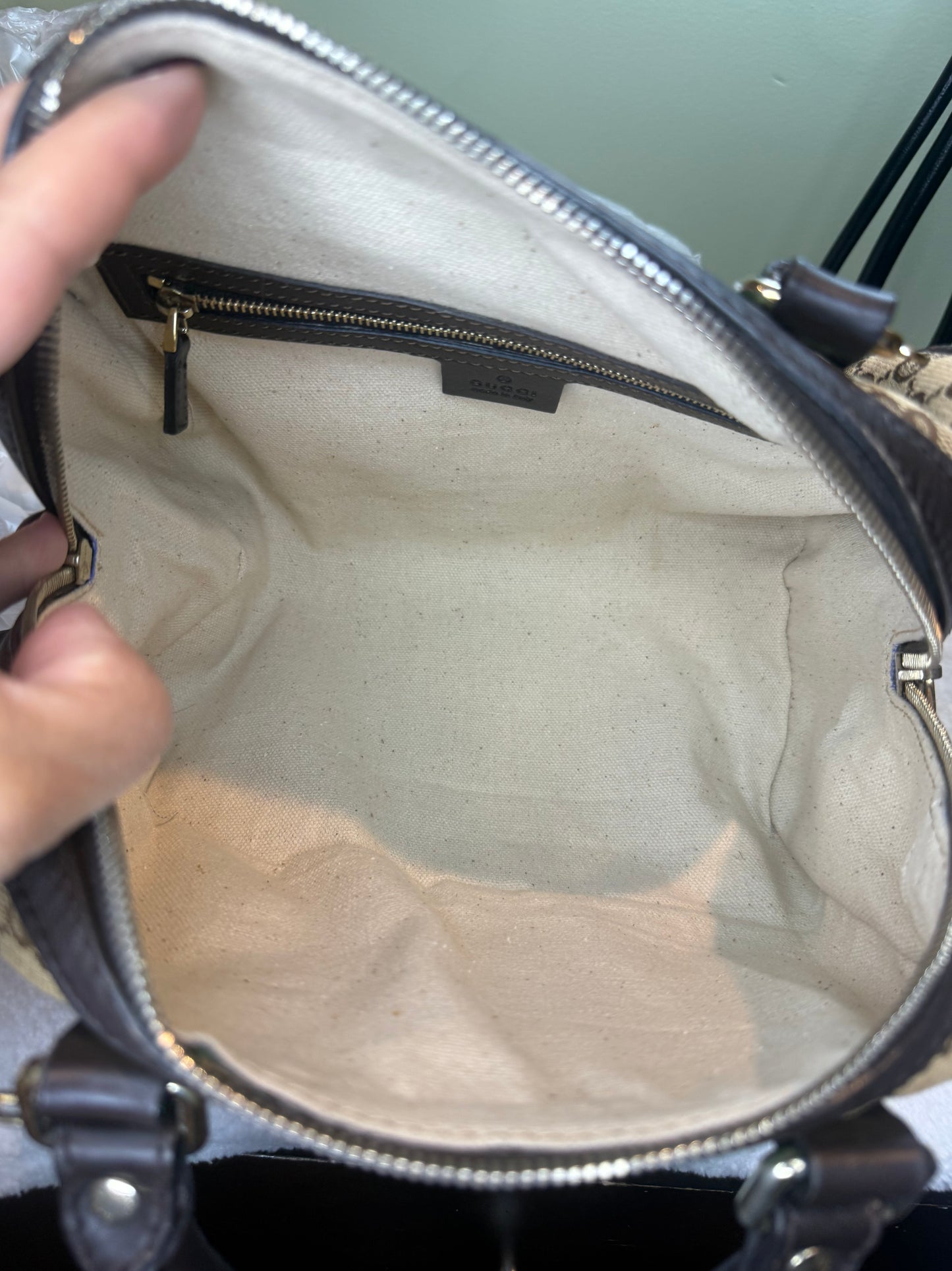 1274. Gucci GG Canvas Boston Bag