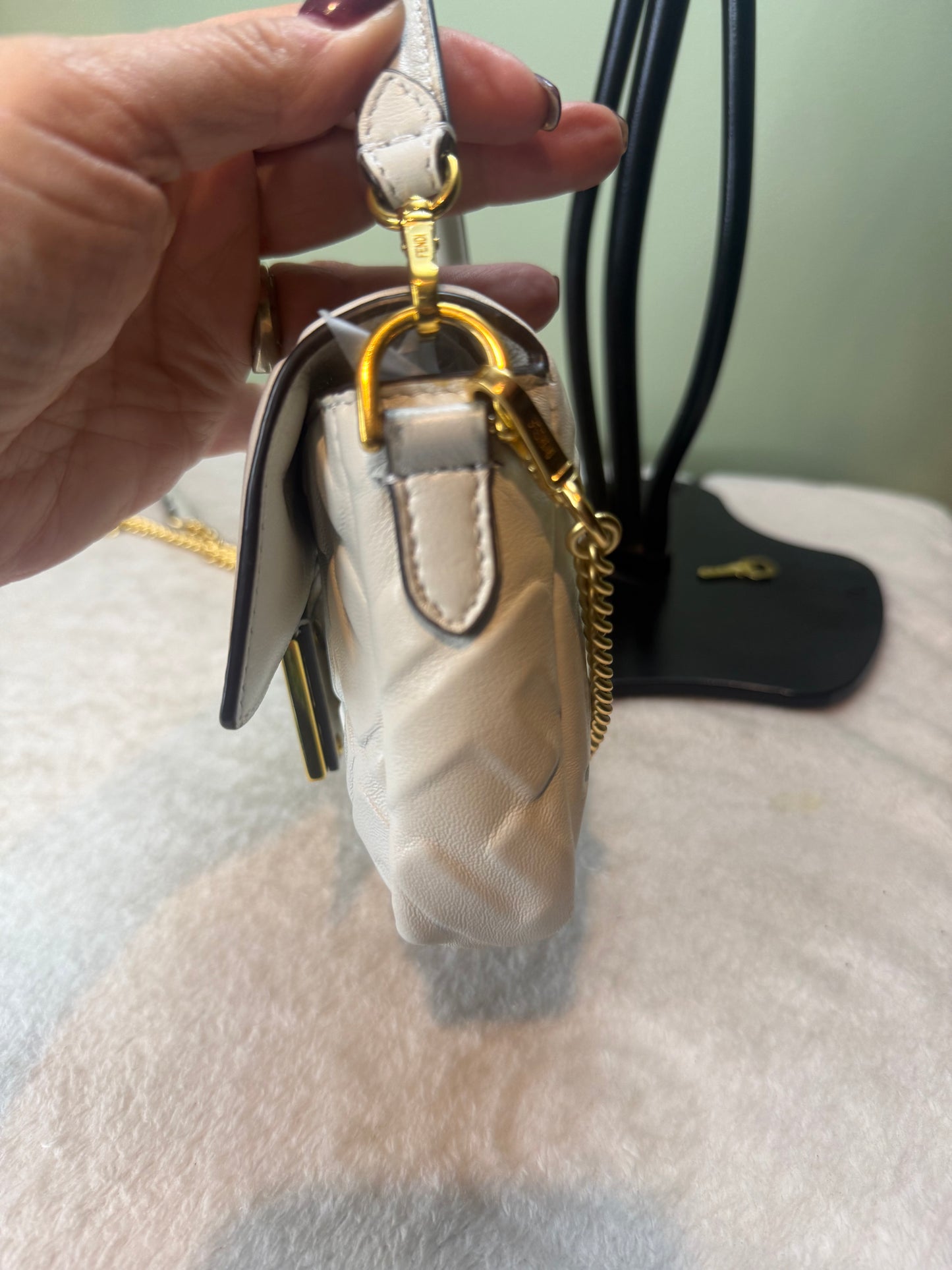 1283. Fendi White Baguette Mini