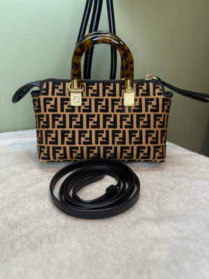 1358. Fendi By The Way Mini Handbag in Natural Raffia