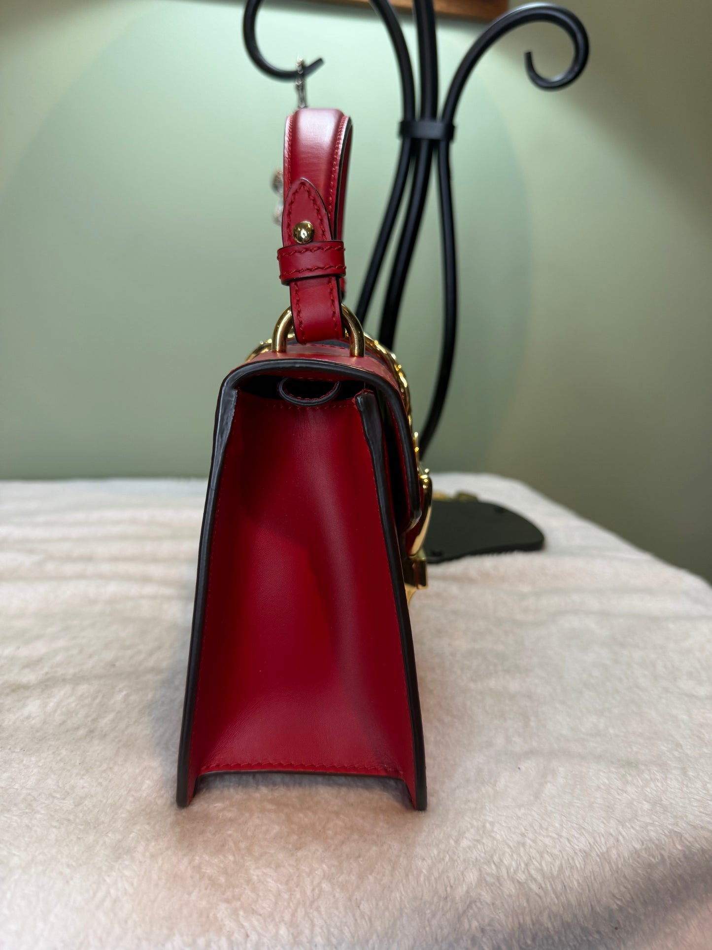 1108. Gucci Red Mini Sylvie Top handles with both Straps