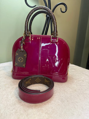 1285. Louis Vuitton Magenta Vernis with Monogram Alma BB