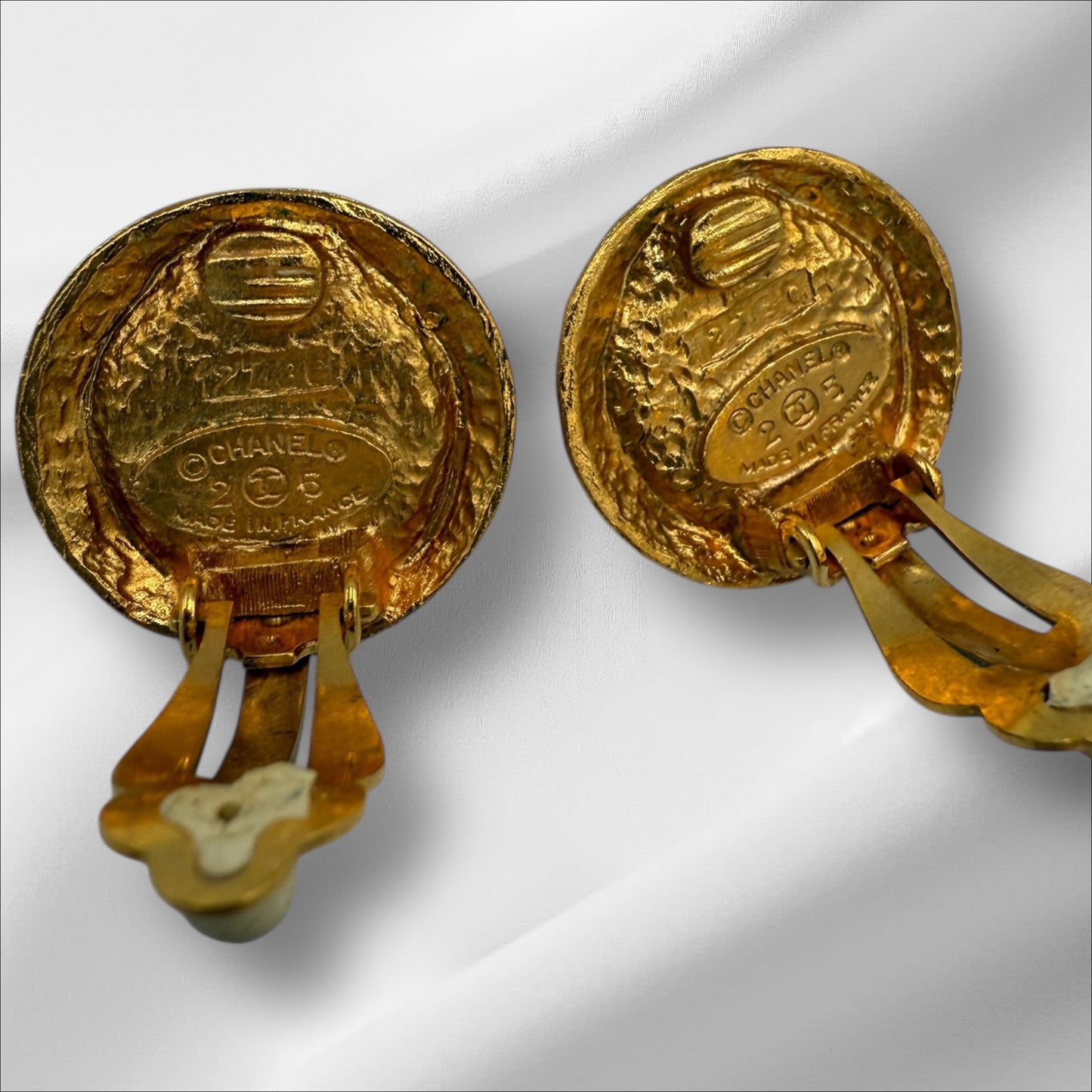 276. Chanel Gold GP/ Pearl Clip-On Earrings