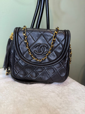 2113. Chanel Vintage Small CC Tassel Flap Bag