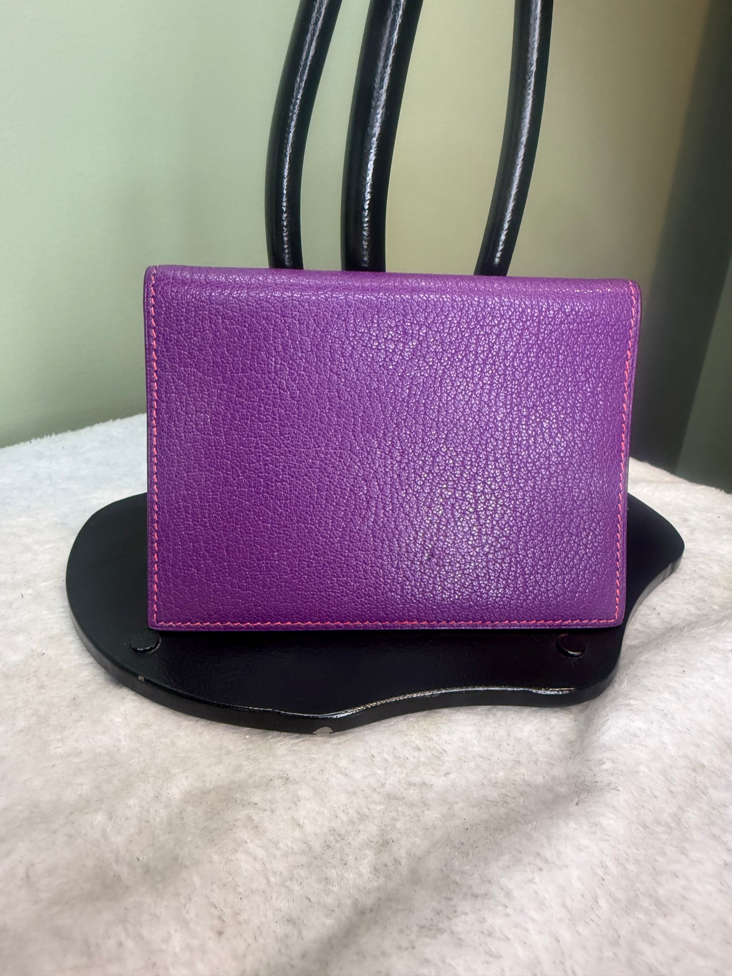 1321. Hermes Purple Passport Holder