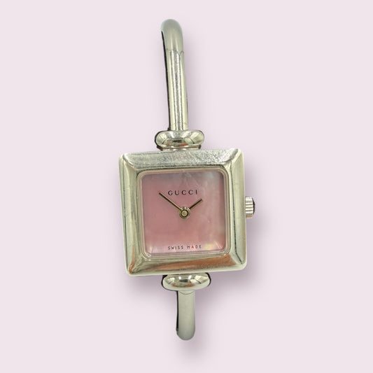 Gucci Stainless Steel Pink Mother of Pearl 19mm 1900L Quartz Watch