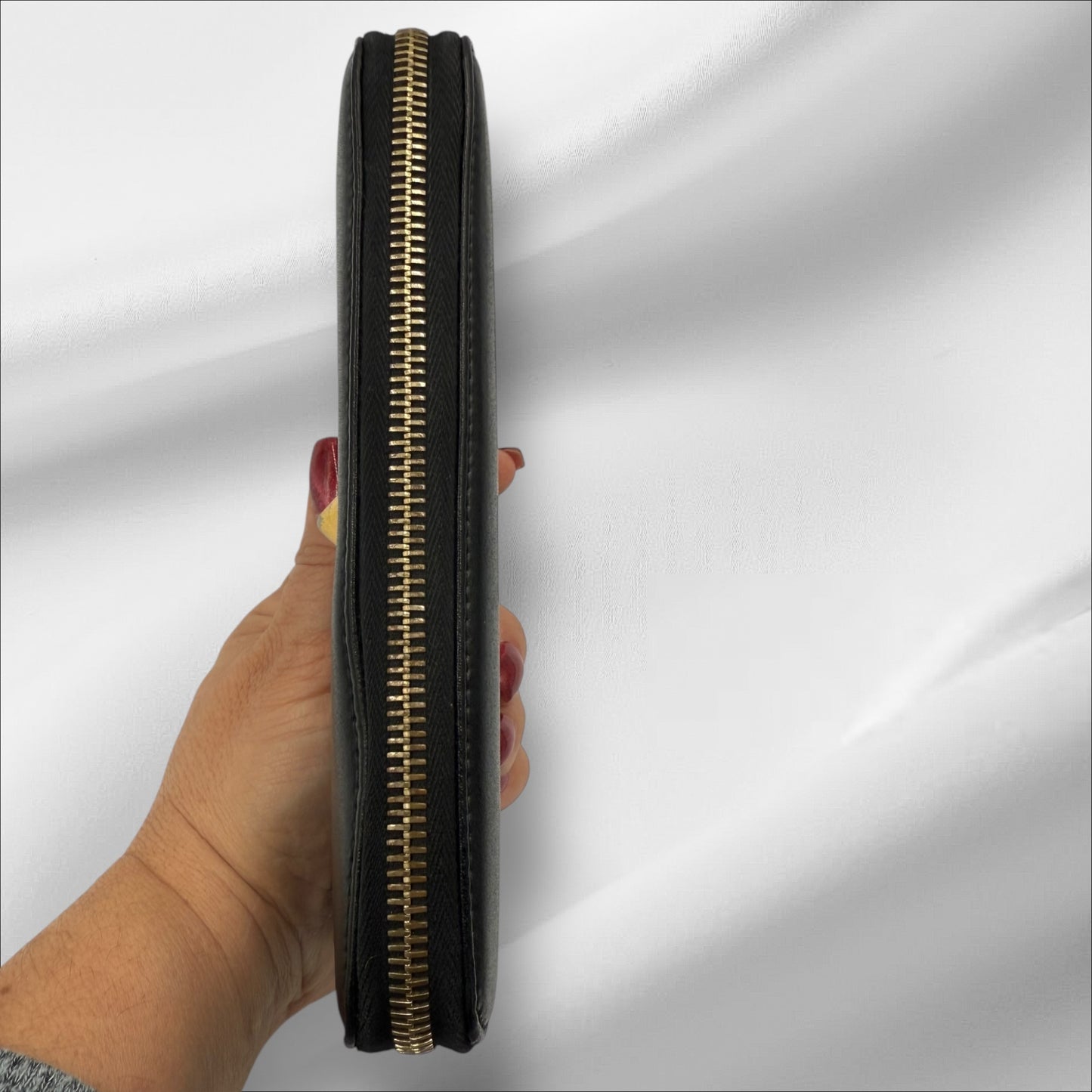 319. Fendi By The Way Black Leather Long Zippy Wallet