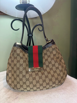 1464. Gucci GG Canvas New Ladies Web Hobo