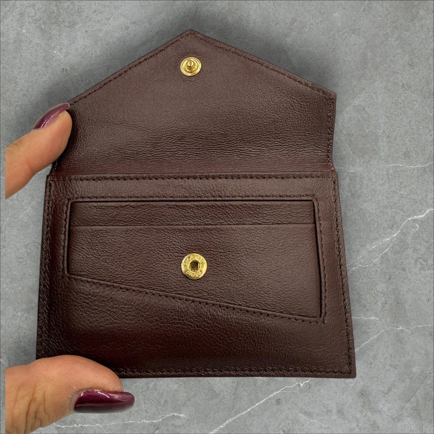 379. Chanel Coco Envelope Burgundy Card Case