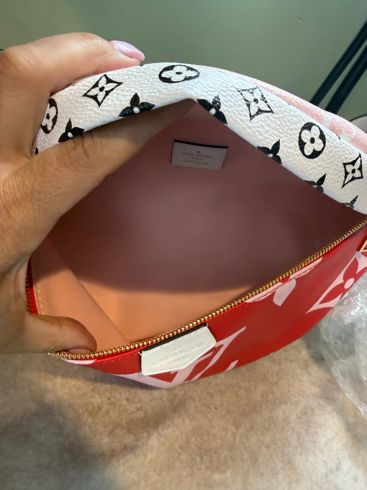 1612. Louis Vuitton Limited Edition Giant Monogram Bum Bag in Rouge Colorway