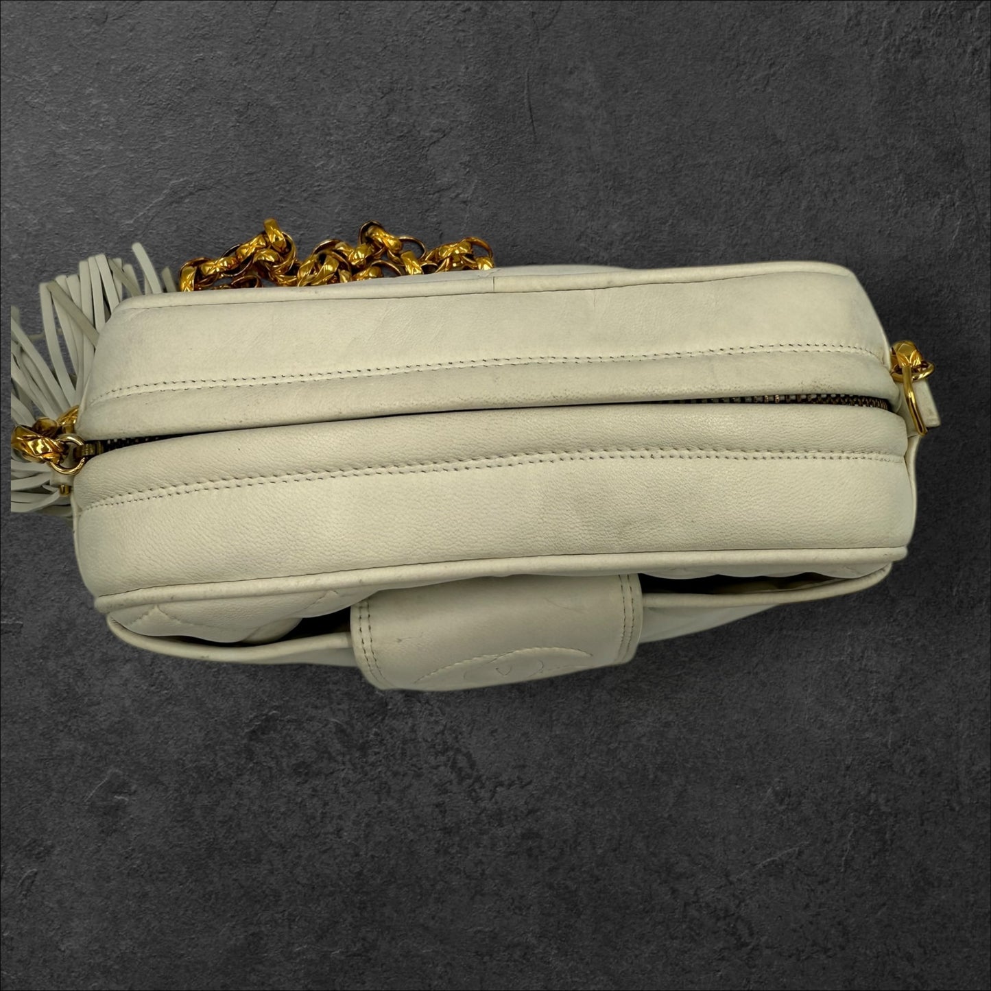 307. Chanel Lambskin Quilted Camera Tassel Bag with Gold-plated Hardware