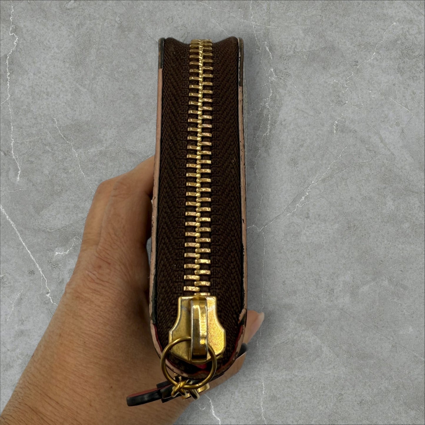 296. Louis Vuitton Monogram Portefeuille Zippy Clemence Blooming Flower