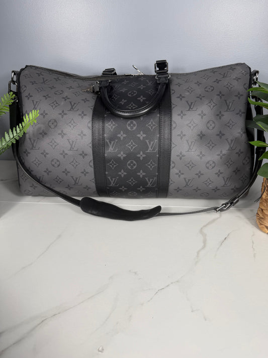 2277. Louis Vuitton Monogram Eclipse Keepall Bando 50