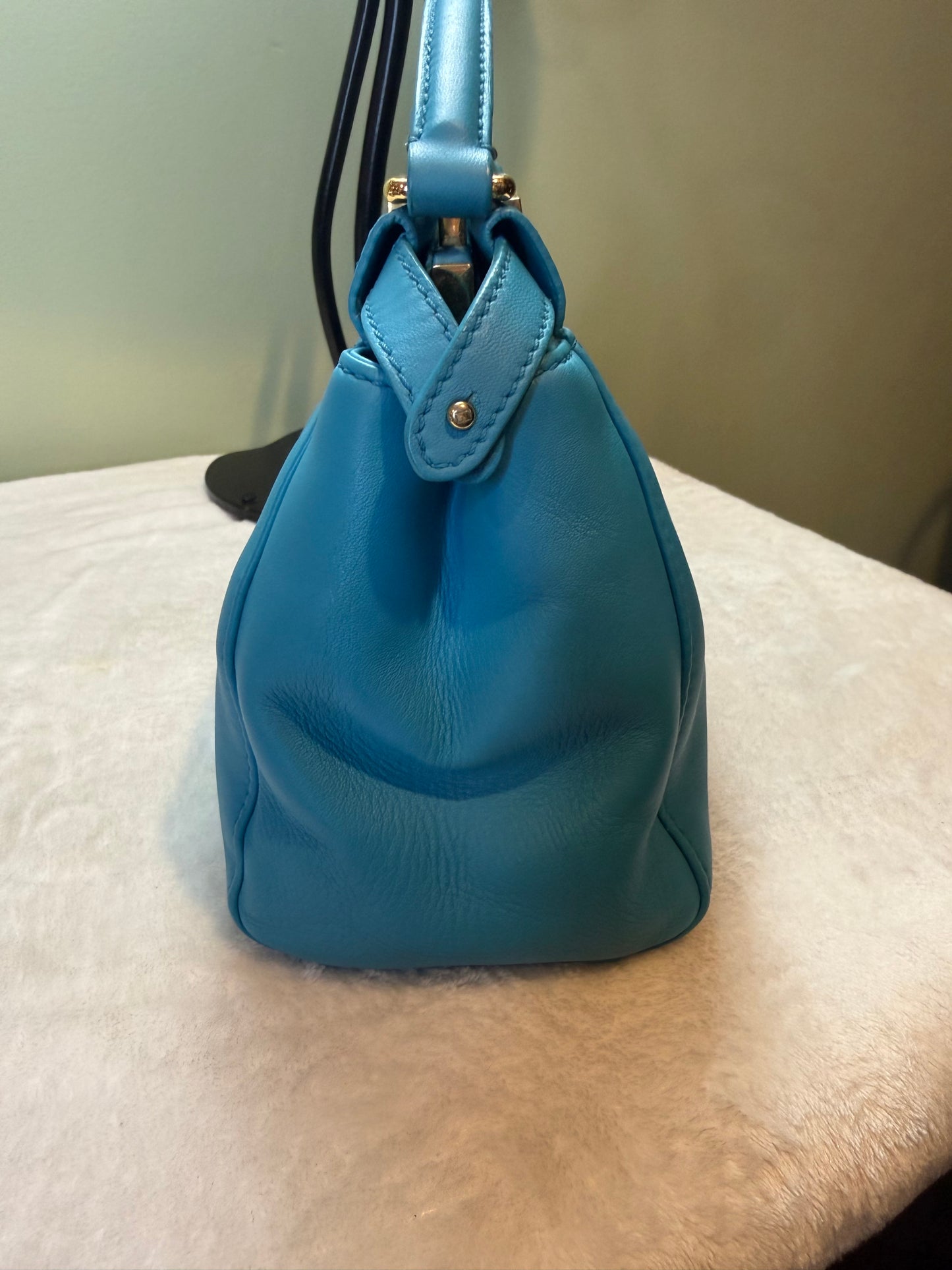 1817. Fendi Blue Nappa Mini Peekaboo