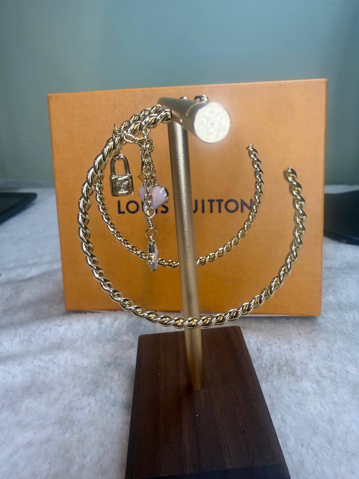 1376. Louis Vuitton Twisted Rope Large hoop Earrings