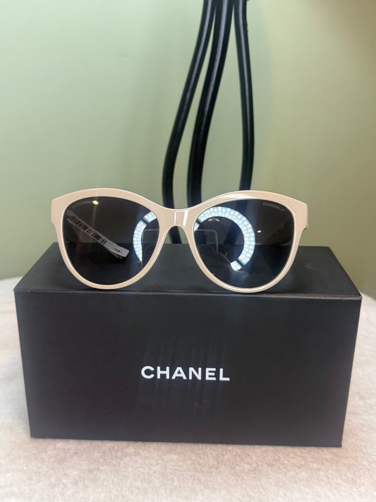 1028. Chanel Acetate Pantos Logo Sunglasses