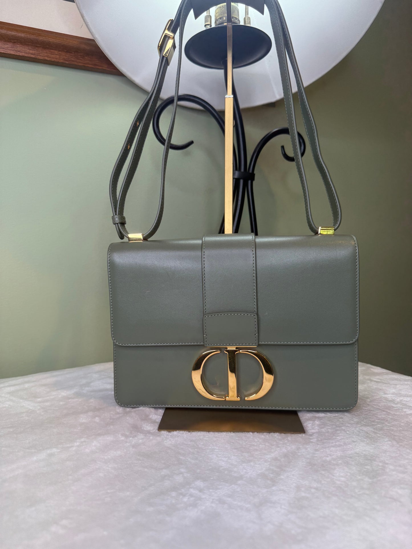 1773. Christian Dior Olive 30 Montaigne Bag