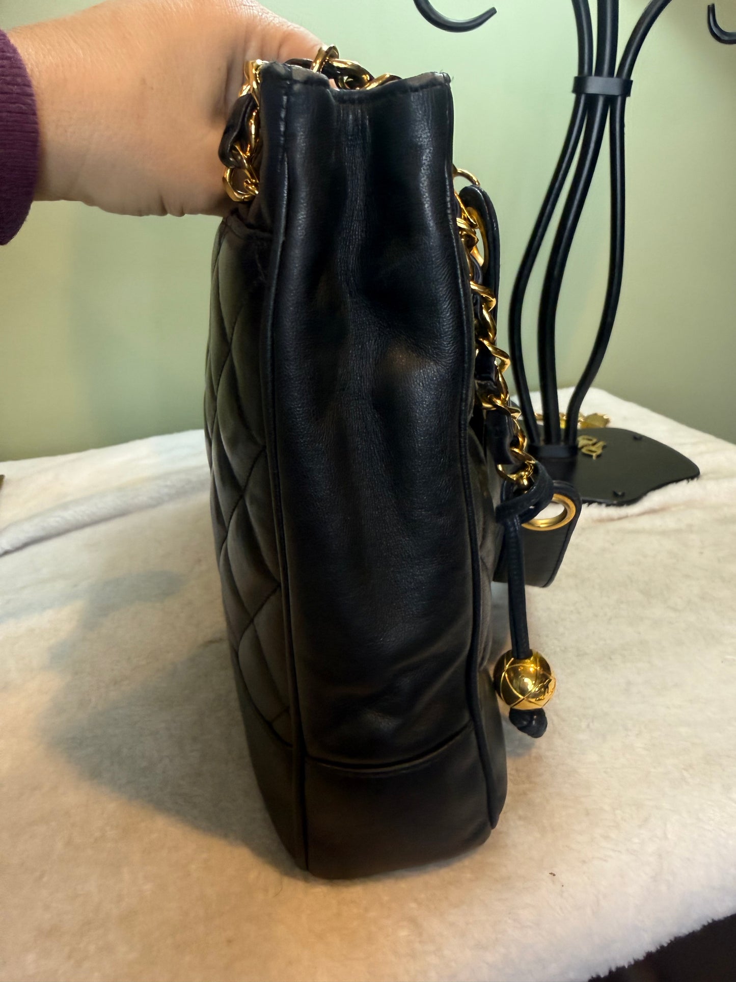 995. Chanel Black Lambskin Tote - Series 2
