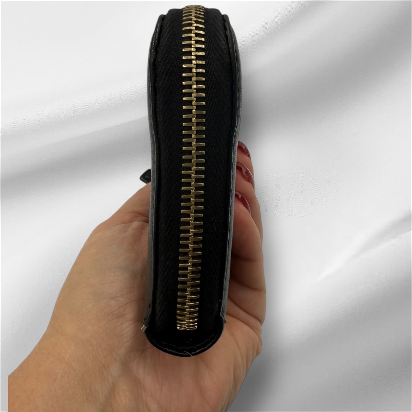 319. Fendi By The Way Black Leather Long Zippy Wallet