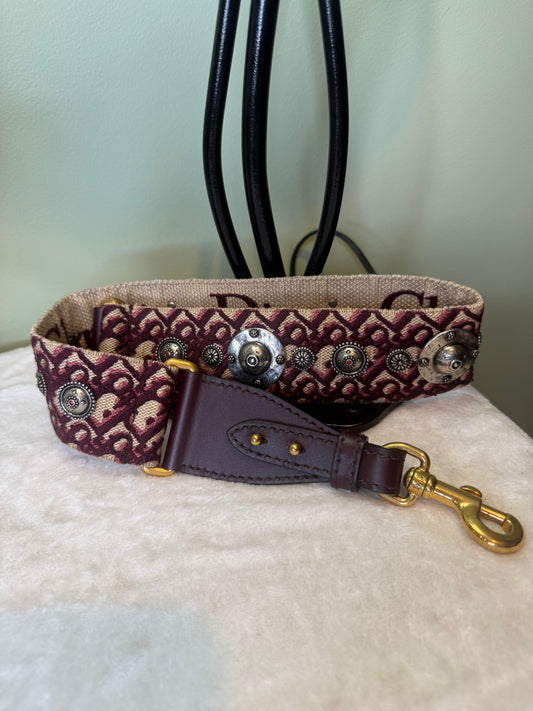 2144. Dior Oblique Jacquard Burgundy Strap