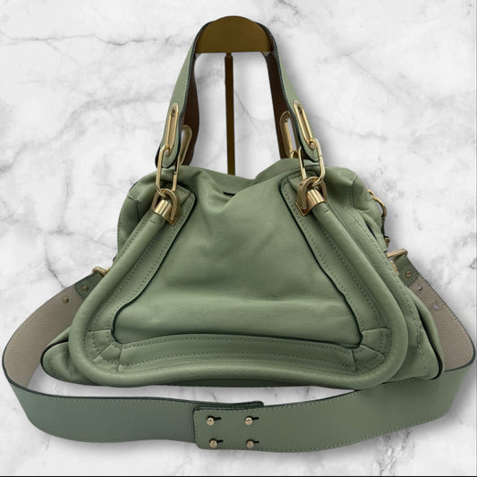 Chloe Pastel Green Calfskin Paraty Bag