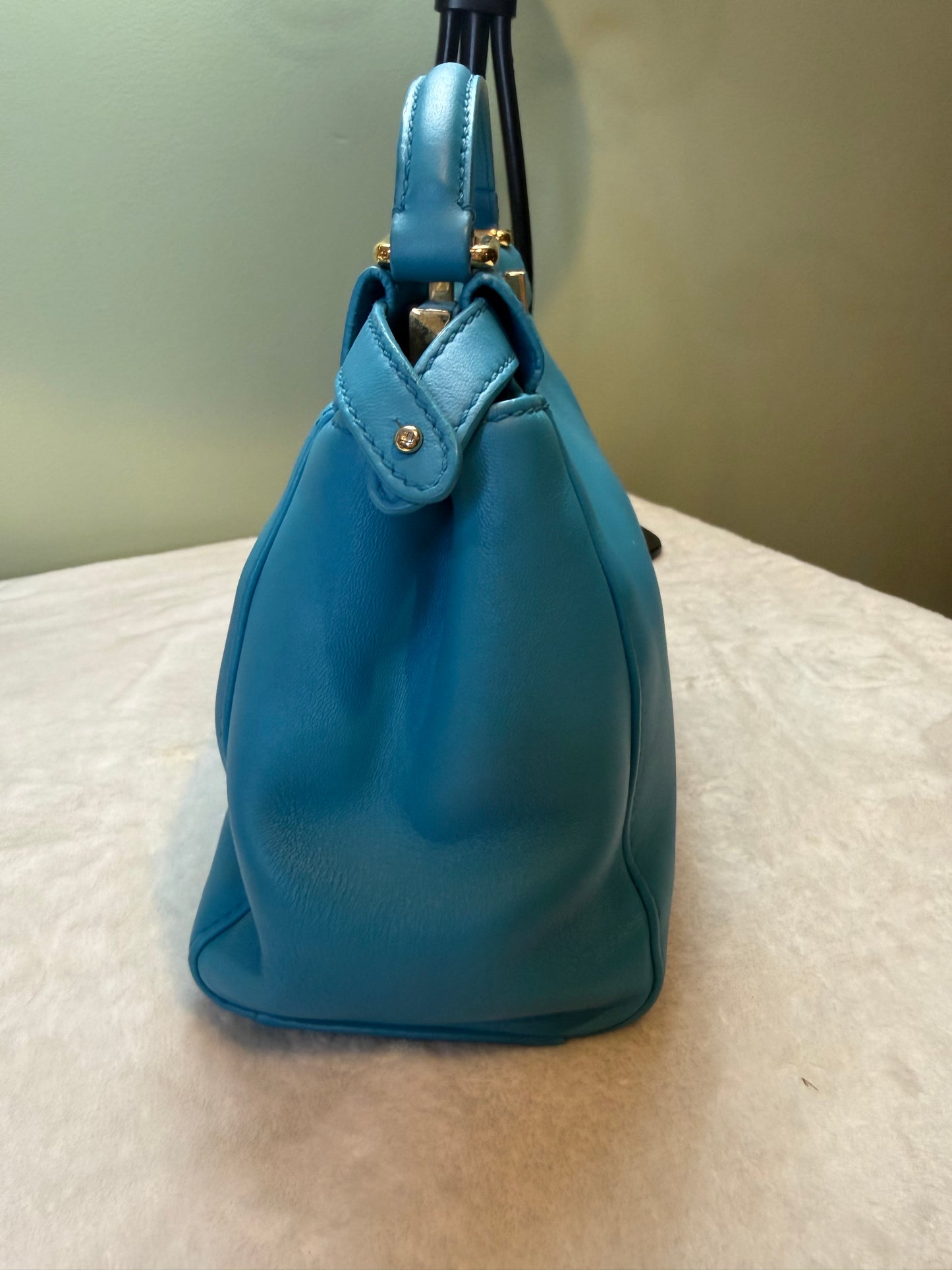 1817. Fendi Blue Nappa Mini Peekaboo