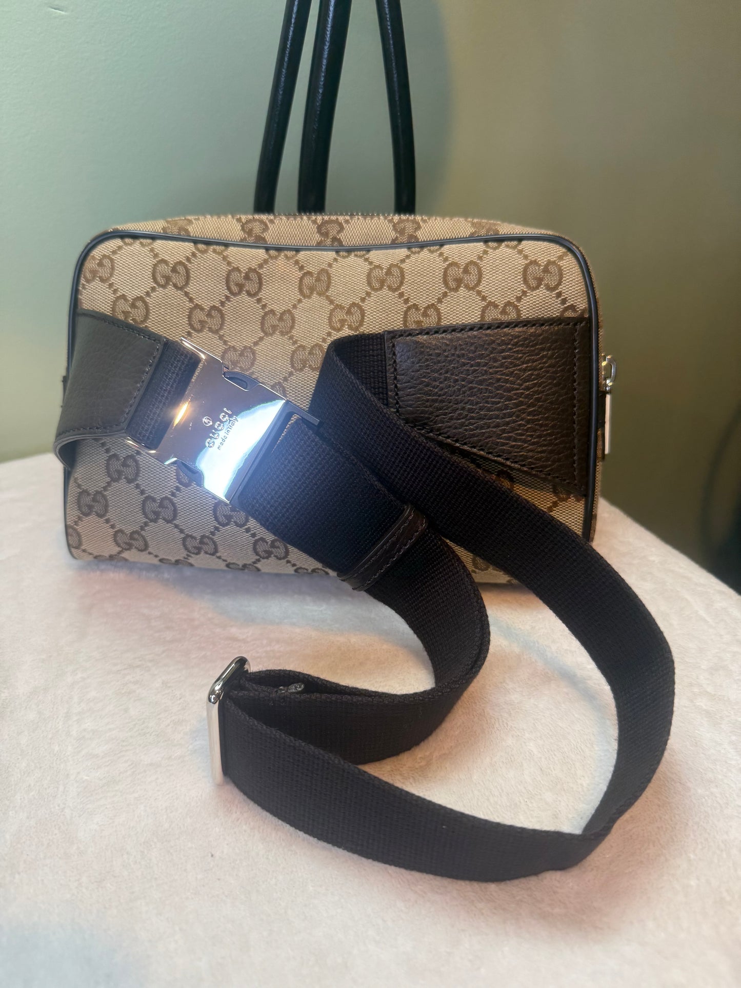 1911. Gucci GG Monogram Canvas Belt Bag