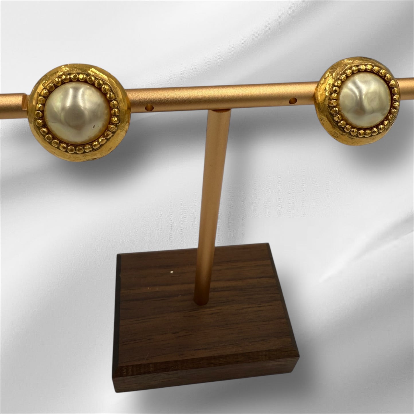 276. Chanel Gold GP/ Pearl Clip-On Earrings