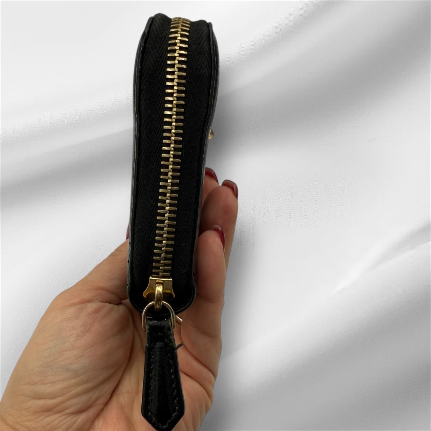 319. Fendi By The Way Black Leather Long Zippy Wallet