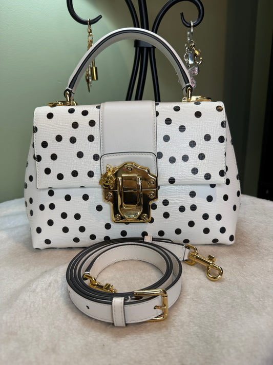 832. Dolce & Gabbana Calfskin Polka Dot Lucia