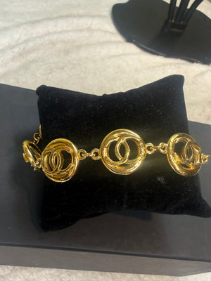1485. Chanel Gold CC Bracelet
