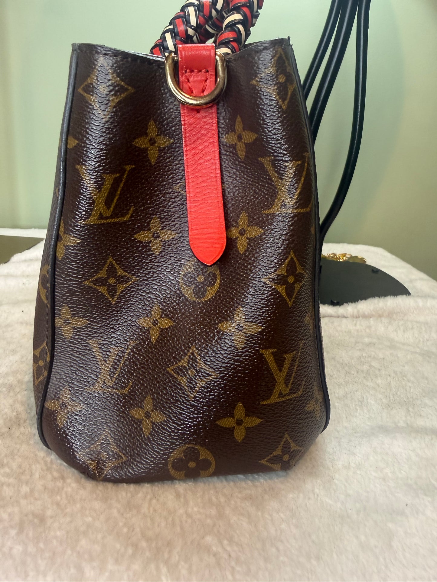 1061. Louis Vuitton Monogram Braided Handle Montaigne BB