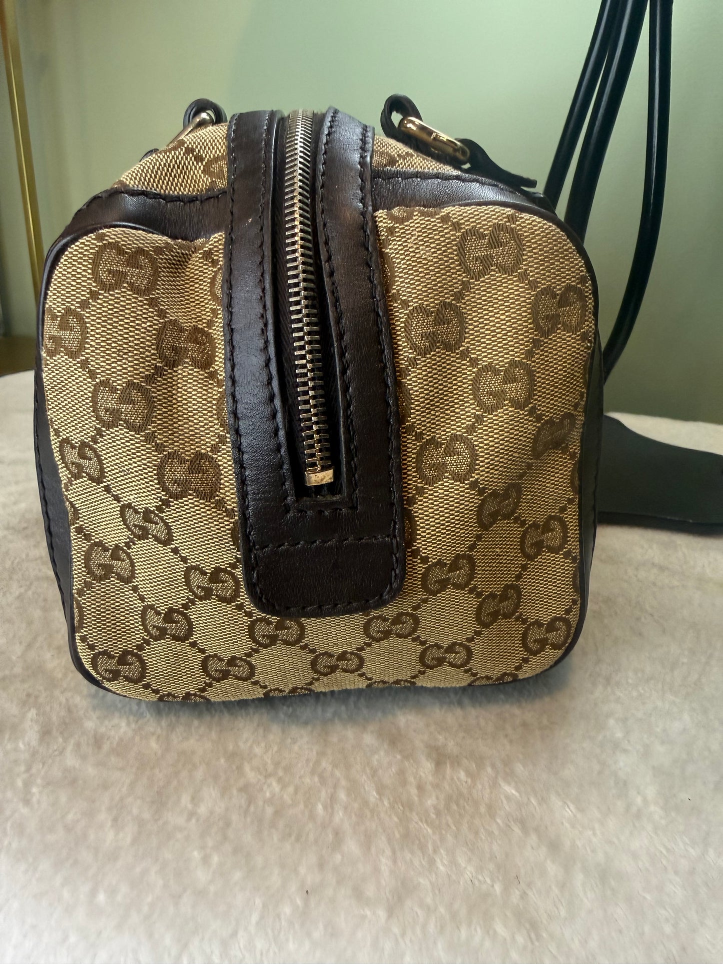 1274. Gucci GG Canvas Boston Bag