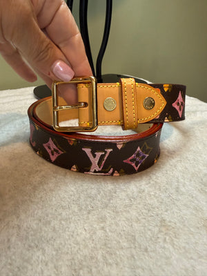 1607. Louis Vuitton Water Color Aquarelle Belt 90/36