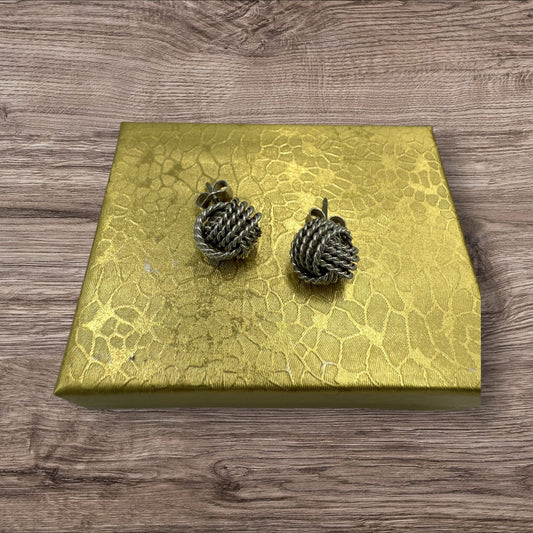 Tiffany & Co, Sterling Silver Twist Knot Earrings