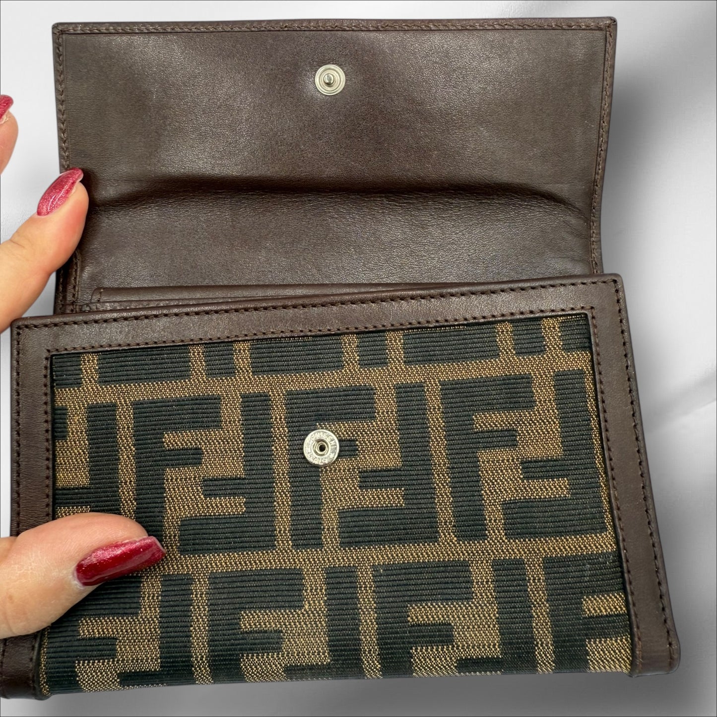 306. Fendi Zucca Pattern Tri-fold wallet