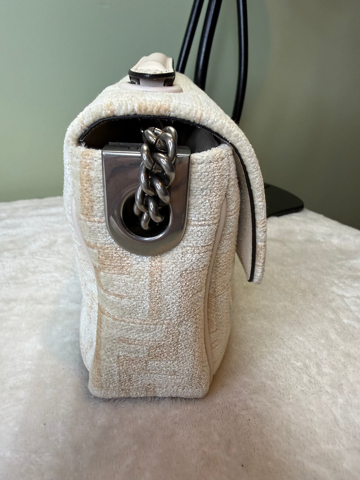 1999. Fendi Cream and Neutral Zucca FF Baguette