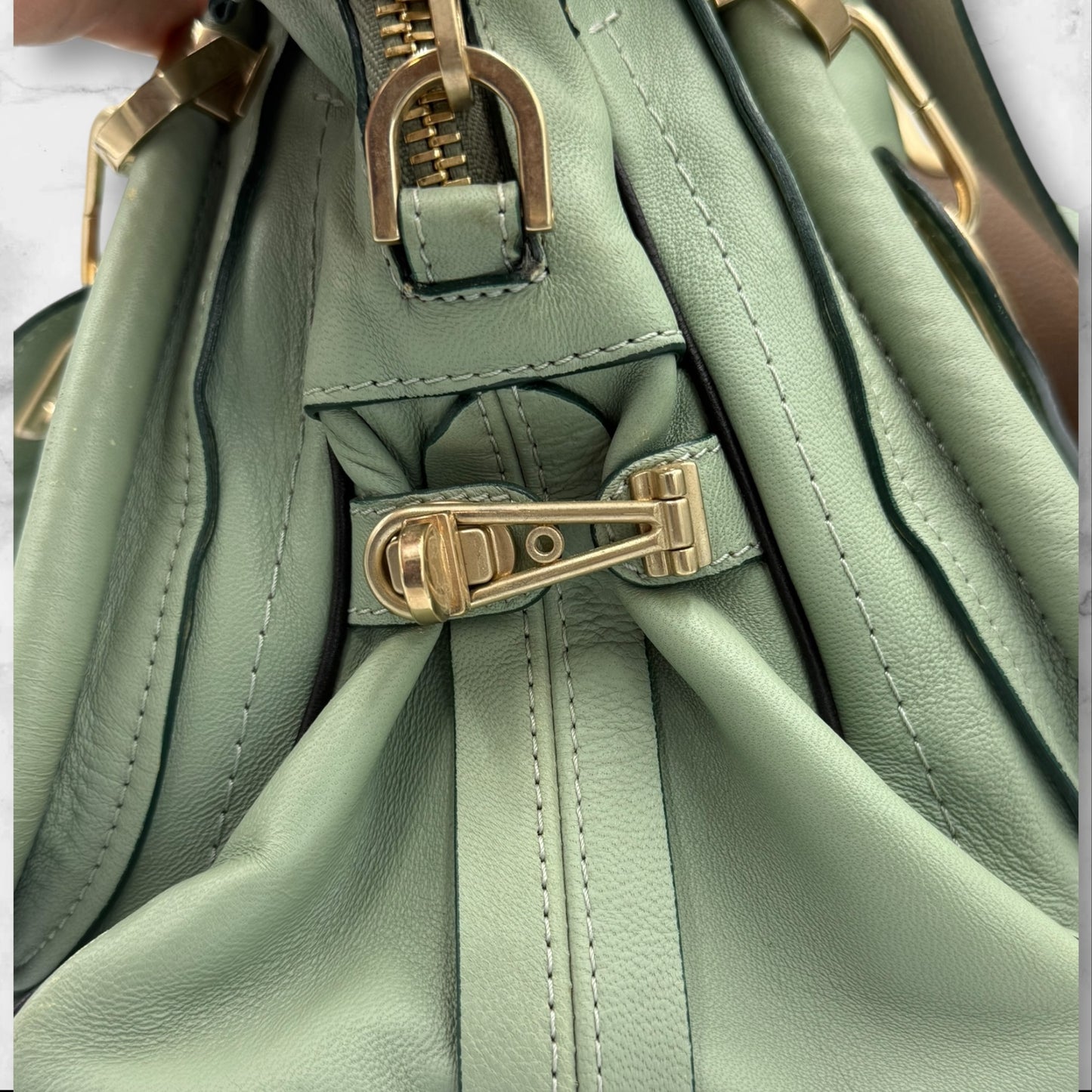 Chloe Pastel Green Calfskin Paraty Bag