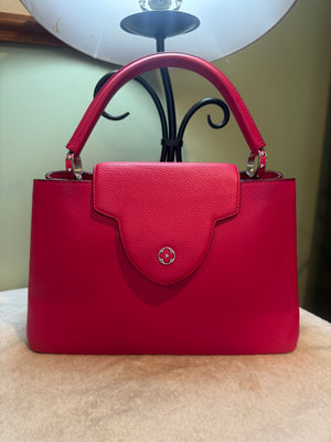 1681. Louis Vuitton Pink Taurillon Leather Capucines MM