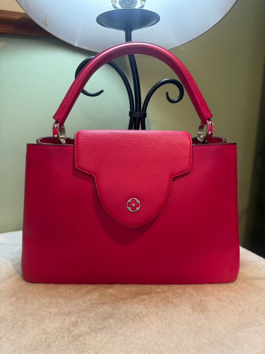 1681. Louis Vuitton Pink Taurillon Leather Capucines MM