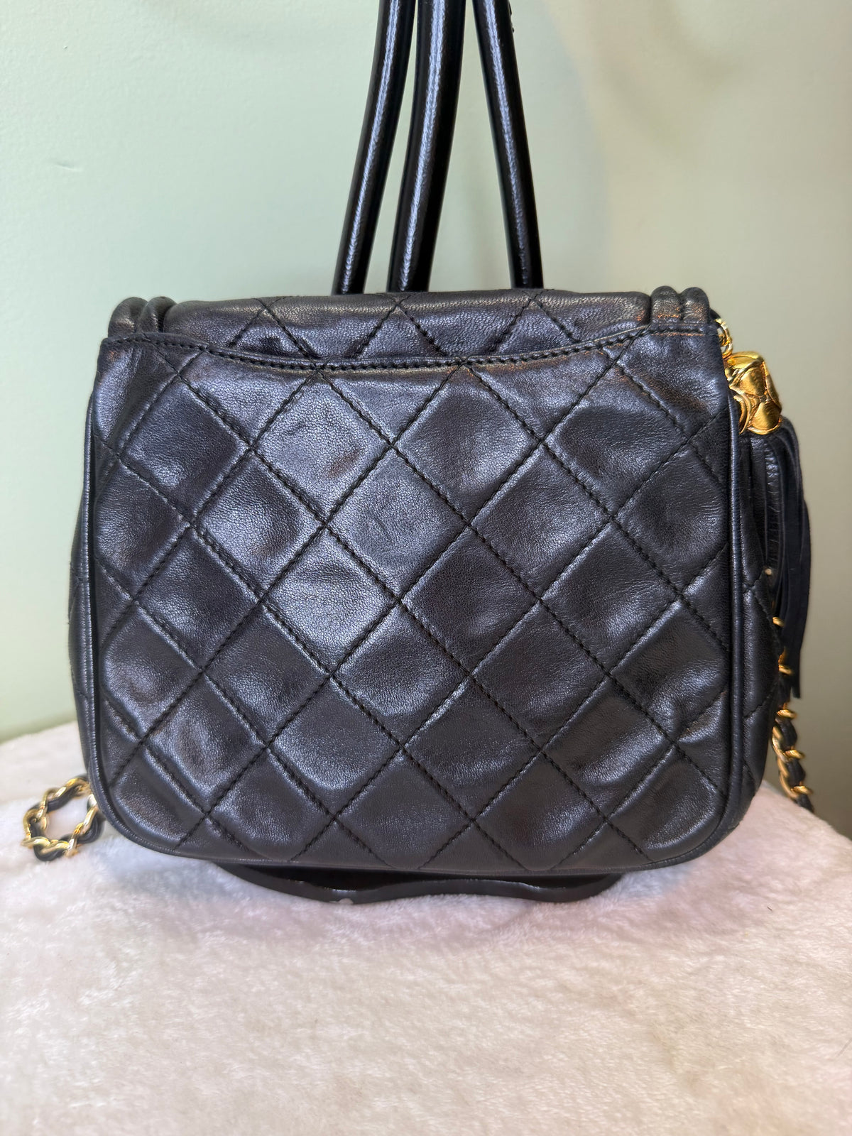 2113. Chanel Vintage Small CC Tassel Flap Bag