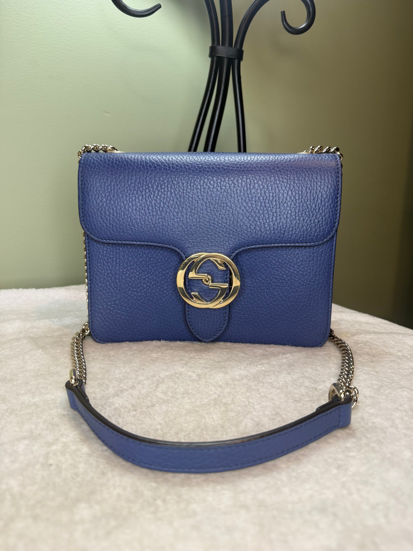 1249. Gucci Blue Interlocking G Shoulder Bag