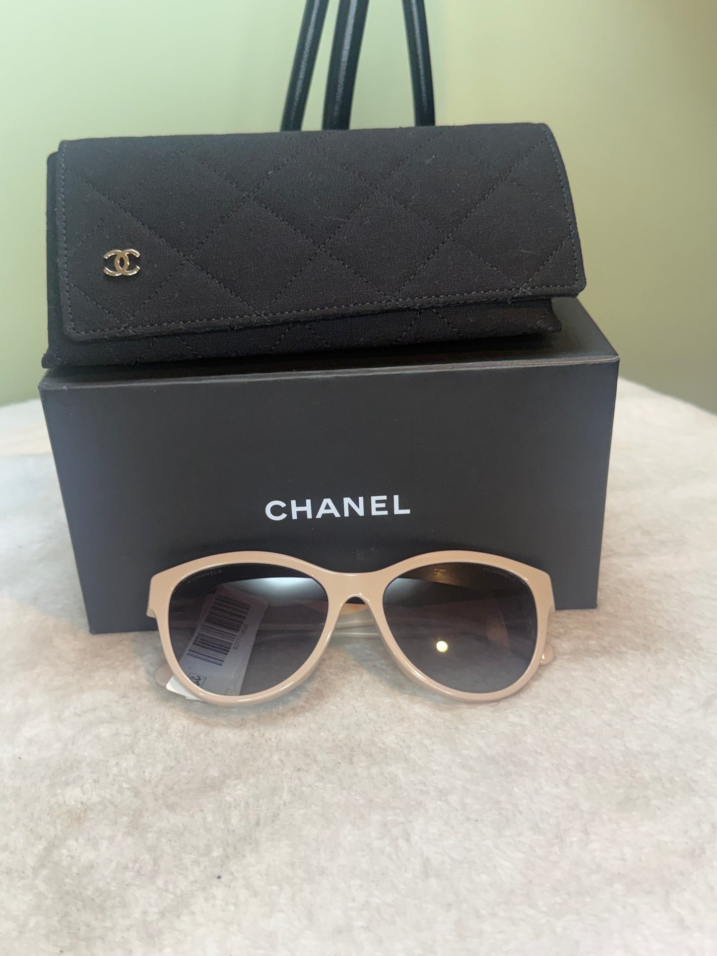 1028. Chanel Acetate Pantos Logo Sunglasses
