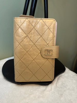 1854. Chanel Gold Matelasse Compact Wallet