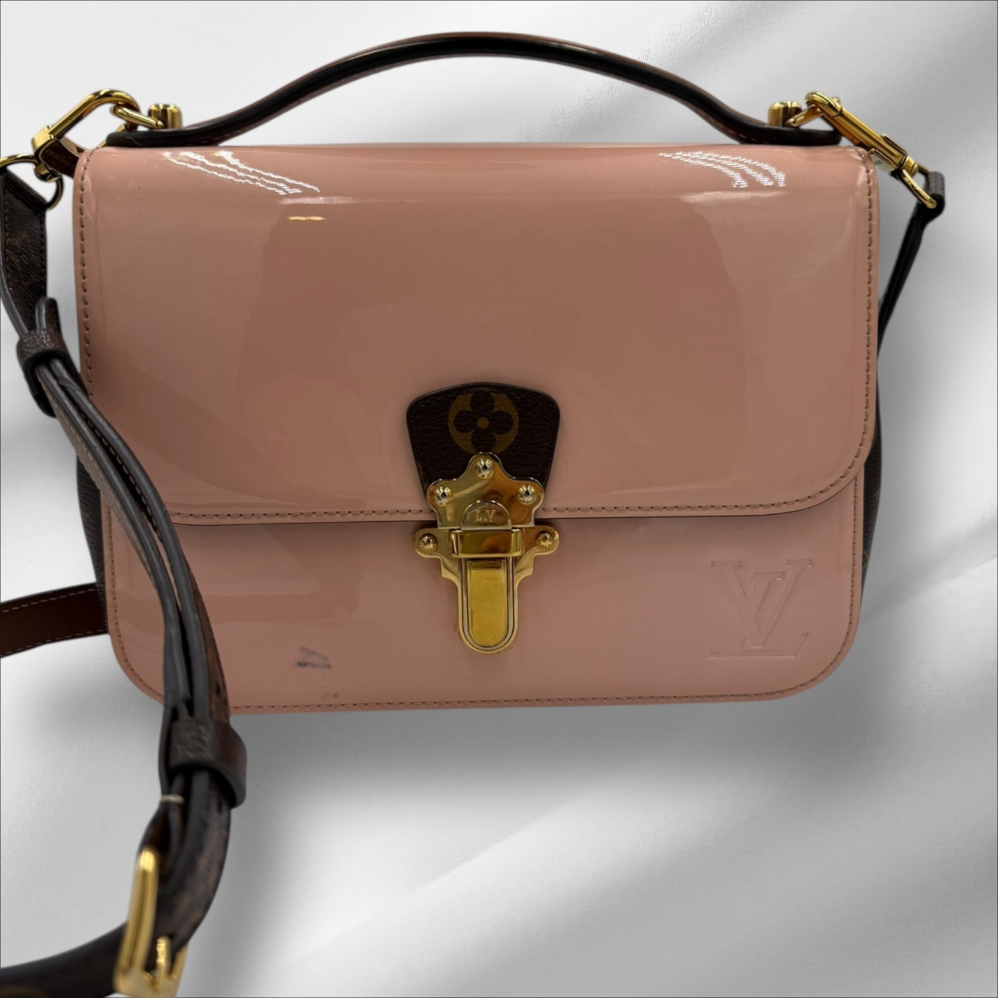 350. Louis Vuitton Monogram Cherrywood BB Rose Balerine