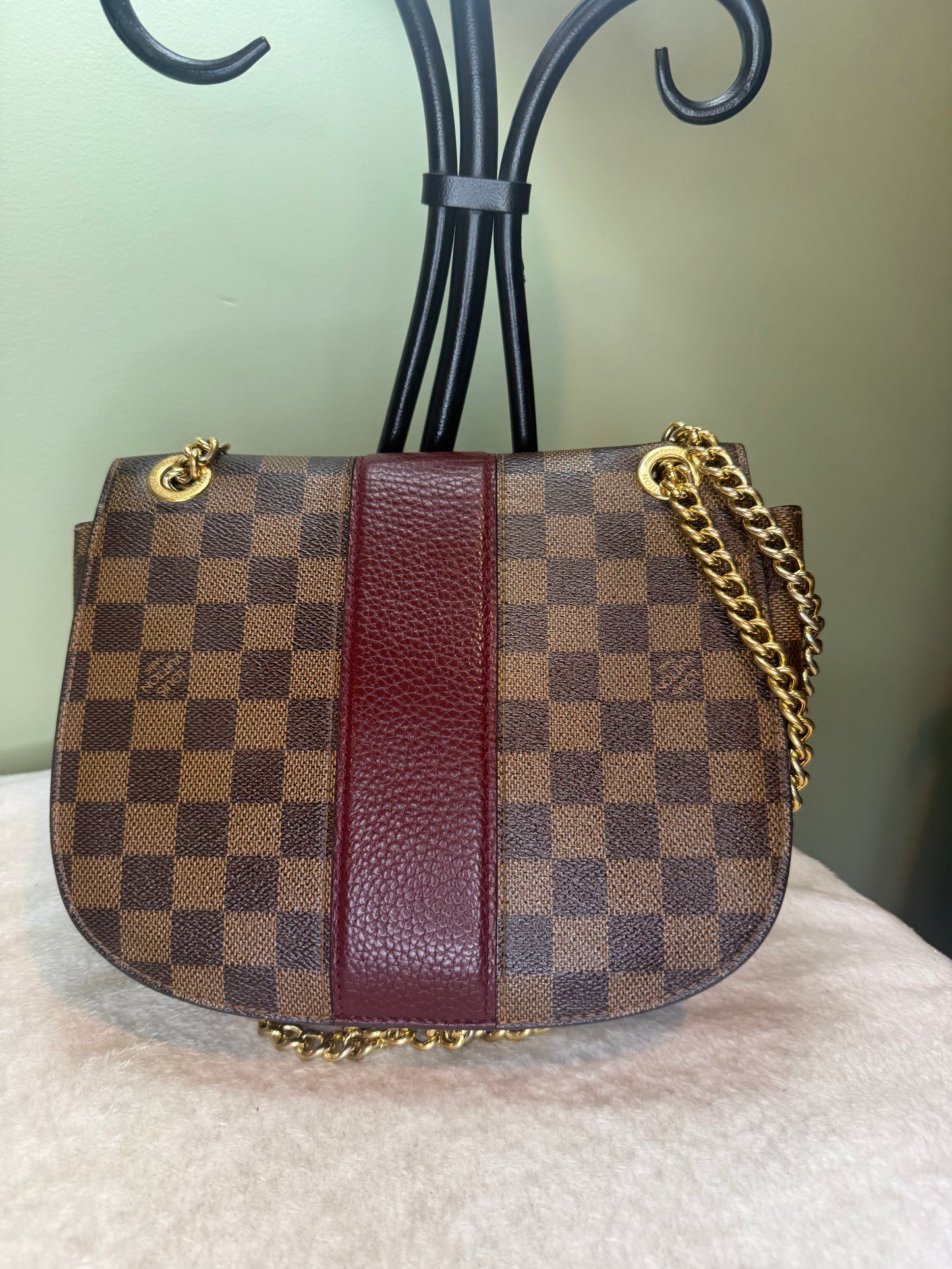 1311. Louis Vuitton Damier Ebene Wight with Bordeaux Inlay