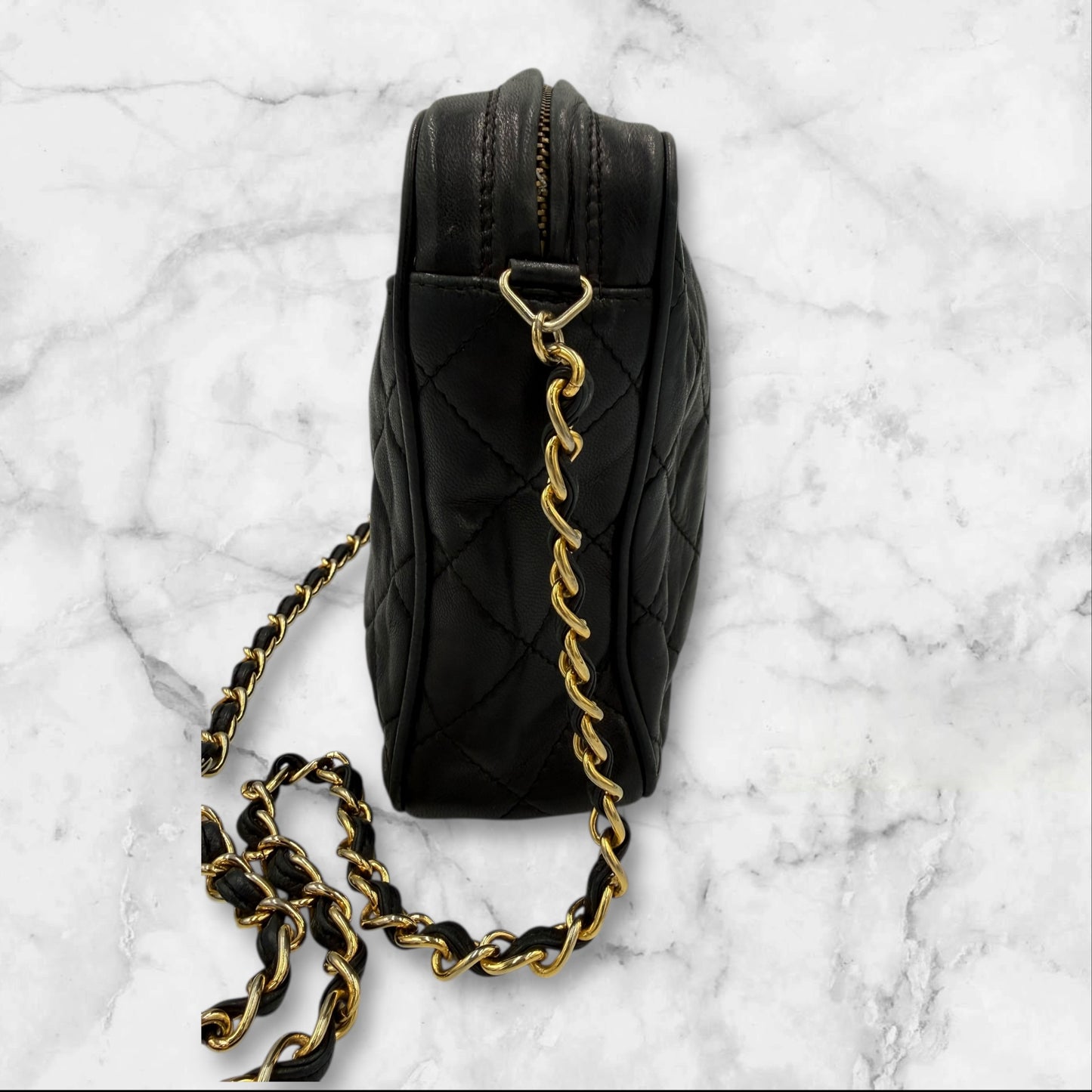 356. Chanel Black Series 0 (1986-1988)  Camera Bag