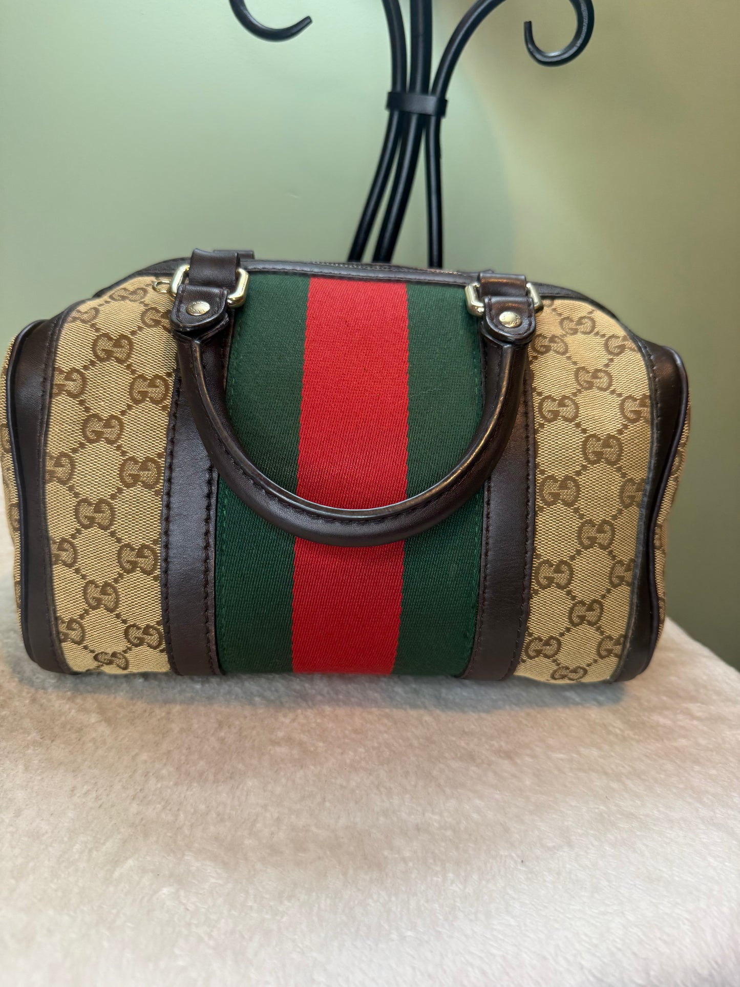 1274. Gucci GG Canvas Boston Bag
